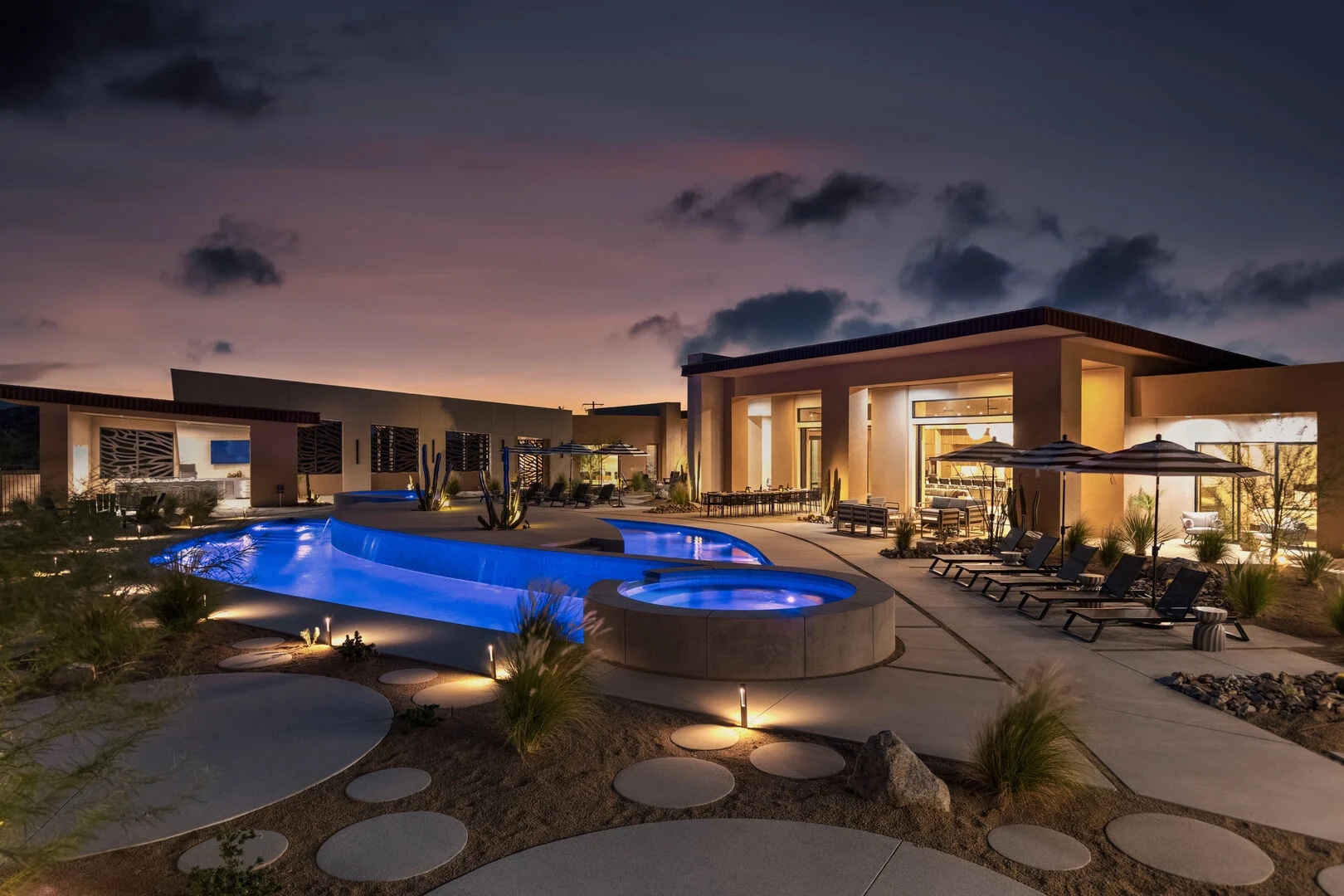 Pool blue hour